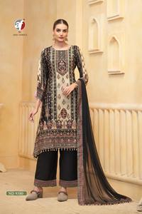 Conjunto moderno de diseñador indio calidad de exportación viscosa mezclada Kurti pantalón y Dupatta con puro trabajo manual pesado exportador indio - Product Image 4