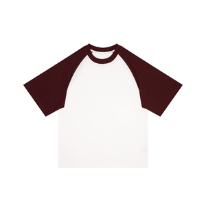 Camisetas de material de algodón suave Camisetas raglán transpirables de dos tonos para mujer Camisetas raglán de manga corta para mujer Fábrica OEM - Product Image 5