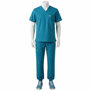 Conjuntos de Uniformes Médicos para Hombre, Spandex, Poliéster Elástico, Uniforme Médico Transpirable y Ligero, Ropa de Trabajo para el Sector Salud, Ropa de Clínica - Product Image 1