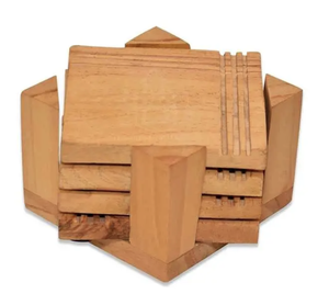 Sous-verres de luxe personnalisés en bambou, bois d'acacia et bois de noyer d'Inde - Product Image 1