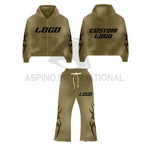 ชุดวอร์มสองชิ้นแบบปรับแต่งได้ชุดวอร์มกางเกงแบบมีฮู้ดแห้งเร็วชุดวิ่งแบบสองชิ้นลายพระอาทิตย์ซีดจาง - Product Image 3