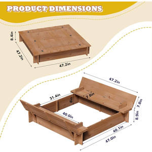 Parc de jeux en bois spacieux avec couvercle et sièges pliables pour aire de jeux extérieure - Product Image 4