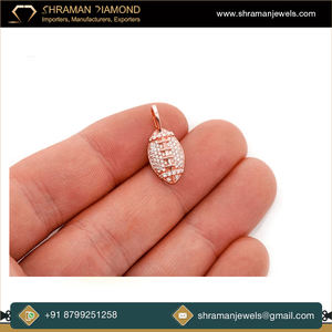 Pendentif unisexe tendance en or massif 10K, style hip-hop, avec diamant de laboratoire en forme de ballon de football américain, idéal pour les fêtes - Product Image 5