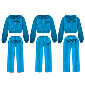 Sudadera con capucha corta de moda para mujer con cremallera Color sólido por encima de la rodilla Parche de logotipo personalizado Trabajo para chándal de comercio exterior - Product Image 4