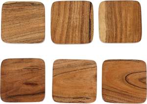 Ensemble de sous-verres en bois d'acacia écologique pour la maison, le bureau et la décoration de la maison. - Product Image 3