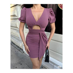 Tissu crêpe d'été de qualité supérieure 2S 2M 2L Party Wear Mini robe pour femme 2025 - Product Image 1