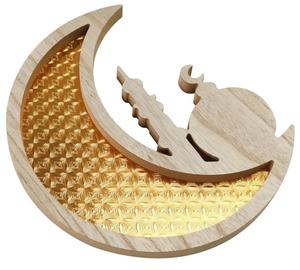 Plateau rond décoratif de table design avec poignée couleur or grand plat au nouveau design pour servir aussi restaurant et décoration intérieure - Product Image 3