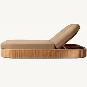 Tumbona doble de madera de teca, estilo moderno, ideal para parejas o amigos, para uso en exteriores. - Product Image 5