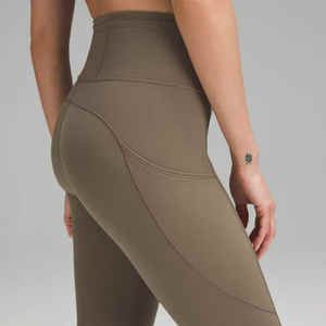 Mallas de entrenamiento de talla grande transpirables sólidas OEM personalizadas poliéster elástico Spandex cintura alta Fitness Yoga pantalones vibrantes - Product Image 2