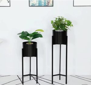 Hot Selling Stylish Minimalist Black Metal <b>Planter</b> <b>Large</b> Indoor/Outdoor Stand PE Coating Custom Home Garden Decor Flower Pot - Product Image 4