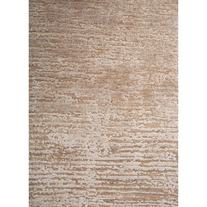 Entropy Warm Cream/White Sand Hand Knotted Wool Bamboo Silk <b>Rug</b> 7-8mm Thickness 8x10 ft Rectangular Solid Color Home Bedroom - Product Image 3