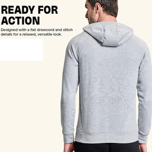 Sudadera con capucha de algodón para hombre con costuras duraderas y sensación acogedora Sudadera con capucha de mezcla de algodón para hombre con dobladillo y puños acanalados - Product Image 5