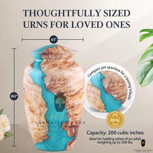 Elegante urna de cremación de aluminio recubierta de Meena grande y recuerdo urnas de cremación de metal Premium - Product Image 3