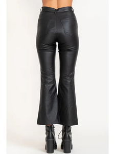 Pantalones de Cuero Personalizados para Mujer, Pantalones Elegantes Acampanados, Estilo Único, Calidad Premium, Moda Moderna, Ropa Chic, Pantalones de Cuero para Mujer - Product Image 4