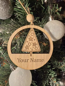 Adornos navideños de madera cálidos hechos a mano, adornos navideños rústicos para agregar un toque acogedor y festivo a la decoración de su árbol de Navidad - Product Image 2