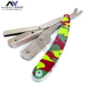 Navaja de barbero de mano de acero de media hoja con modelo para bigote, herramienta de aseo de precisión para uso profesional en barberías y en casa - Product Image 1