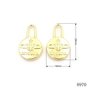 Fournisseur de quincaillerie pour sacs en cuir de haute qualité, tirette métallique ronde et ovale personnalisée avec logo gravé et embossé, avec <span class=keywords><strong>curseur</strong></span> - Product Image 6