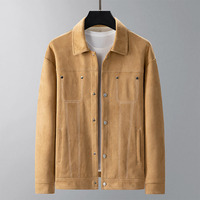 Veste décontractée chaude en tricot imperméable avec logo personnalisé OEM, nouveau style hiver, en velours épais et peau d'agneau, col à revers, style NASA