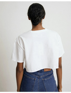 Tops cortos ecológicos de verano para mujer OEM/ODM, mezcla de algodón ligera transpirable de secado rápido, cuello redondo, manga corta, logotipo personalizado - Product Image 3