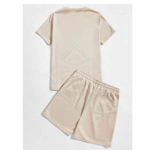 Vente flash - Ensemble de t-shirts et shorts pour hommes, respirant, décontracté, pour le sport et la remise en forme, en polyester/coton, pour l'été - Product Image 2