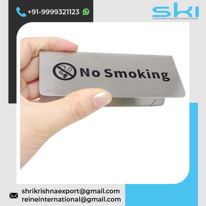 Indian Manufacturer's Double-Sided Stainless Steel Sign Stands for Restaurant Office Hotel Table Top Display Engraved Signage