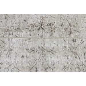 Tapis en laine 3,9x9,2 pieds, design patchwork écologique, gris, tapis persan traditionnel avec envers en latex - Product Image 5