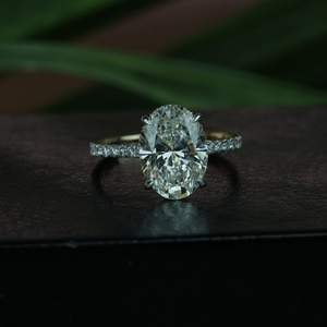 แหวนเพชร2กะรัตหรูหราสำหรับห้องปฏิบัติการ VS1ตัดวงรี IGI SGL ได้รับการรับรองกุหลาบทองเงินหมั้นเครื่องประดับงานแต่งงาน - Product Image 5