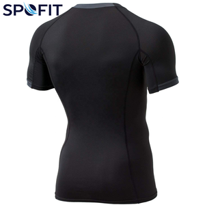 Conjuntos Deportivos de Compresión para Hombre, Camiseta Deportiva con Logotipo Personalizado, Mangas Cortas Ajustadas, Ropa Elástica para MMA - Product Image 5