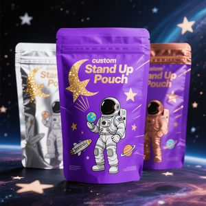Pochette à thé à impression numérique Standup Food personnalisée, sac Bolsas à fermeture éclair personnalisé, emballage à pochette debout - Product Image 2