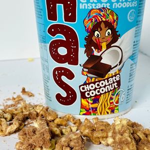 HAS Sweet Fried Instant Ramen Noodles <b>Cup</b> Wheat Flour Chocolate <b>Coconut</b> Flavour 80g 6-Minute Cooking 12 Months - Product Image 5