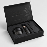 Boîte cadeau cosmétique noire mate à fermeture magnétique avec insert en mousse découpée, emballage rigide pour produits de beauté, fournisseur en gros OEM ODM
