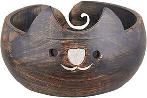 Bol de fil en bois bol à tricoter grand porte-fil au Crochet YB2203 accessoires et fournitures de crochet faits à la main organisateur 7x3" - Product Image 3