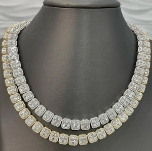 IGI Certified VVS Clarity Diamond 18K <b>White</b> <b>Gold</b> Plated 925 Silver Trendy Style Iced Hip Hop Cuban Link Chain for <b>Men</b> - Product Image 1