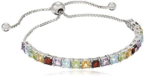 Venta de Pulsera de Cadena y Eslabones de Plata de Ley 925 Clásica con Piedras Preciosas Naturales Mixtas, Accesorios de Regalo Unisex, Suministro Directo de Fábrica - Product Image 4