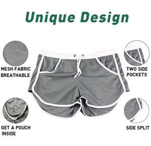 Short de fitness droit à séchage rapide avec impression de logo personnalisé pour hommes, jogging de basket-ball uni, short de gymnastique en maille, short en maille vierge pour hommes - Product Image 6