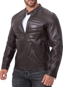 Vestes en cuir pour motards en gros avec logo personnalisé OEM/ODM, vestes de moto en cuir véritable, manteaux de conduite de mode résistants - Product Image 2