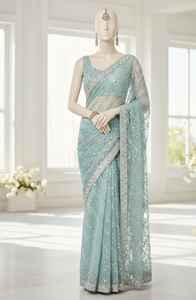 Luxury Pakistani Chiffon Embroidered Formal <b>Dress</b> <b>for</b> <b>Women</b> Party Wear Beautiful Beads and Embroidery Work - Product Image 2