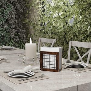 Servilletero para mesa Dorhors Farmhouse Servilletero Servilleteros de madera para encimera de cocina Mesa de comedor (Marrón rústico) - Product Image 2