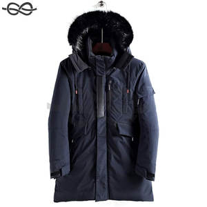 Parka chaude Veste de ski Veste polaire résistante à l'eau Manteau d'hiver long avec capuche amovible en fausse fourrure Manteau isolé pour temps froid - Product Image 6