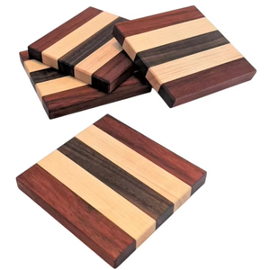 Posavasos de madera minimalista de diseño básico, perfecto para el uso diario de bebidas en la cocina y en el hogar, protección para la mesa, de la India. - Product Image 1