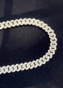 Cadena Cubana de Diamantes Chapada en Oro de Diseño de Lujo con Acabado Dorado para Hombre, Joyería de Estilo Urbano, de Proveedor Mayorista Indio - Product Image 6