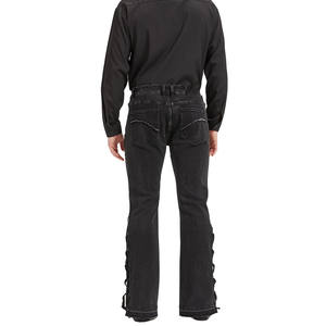 Pantalons de haute qualité avec logo personnalisé Streetwear Joggers Pantalons pour hommes en polaire à impression bouffante et évasée Pantalons pour hommes droits à rayures incurvées - Product Image 5