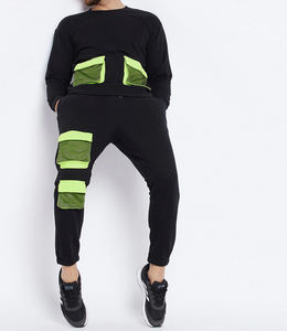 ชุดวอร์มกางเกงขาบานและเสื้อวอร์มคอกลมแบบเรียงซ้อนกางเกงวิ่งแบบมีฮู้ดสำหรับผู้ชาย - Product Image 6