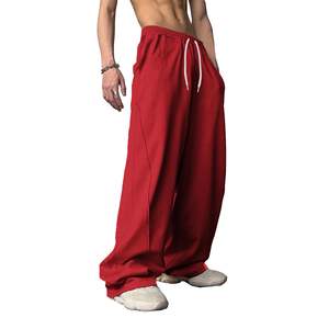 Pantalons pour hommes avec impression personnalisée du logo, pantalons d'extérieur pour hommes, pantalons de survêtement épais en molleton 100% coton, pantalons amples pour hommes - Product Image 2