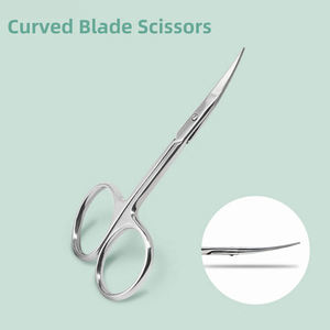 Ciseaux à sourcils professionnels à lame incurvée personnalisés Outils de maquillage en acier inoxydable - Product Image 3