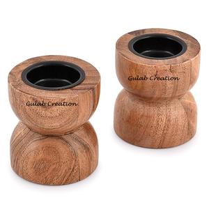 Handcrafted Mango Wood Tealight <b>Candle</b> <b>Holders</b> Rustic Decorative Wooden Votive <b>Holders</b> for Home, Tabletop, and Festive Decor - Product Image 2
