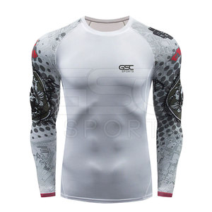 Protector de sarpullido de mangas completas personalizado de alto fabricante, protector de sarpullido de manga larga para hombres de Color sólido para ropa deportiva - Product Image 1