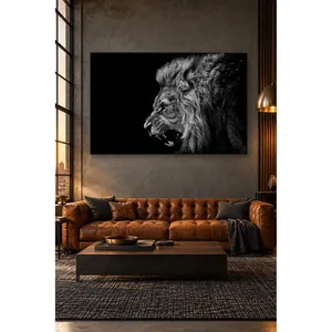 Impression sur toile du profil du lion grinçant Fida - Product Image 5