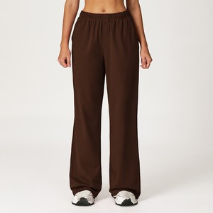 Pantalon de survêtement streetwear en toile respirante avec logo personnalisé imprimé, taille mi-haute, coupe droite, pour l'exercice hivernal, haute qualité - Product Image 6