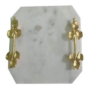 Plateau décoratif 2022 avec poignée en feuille d'or Plateau en marbre - Product Image 2